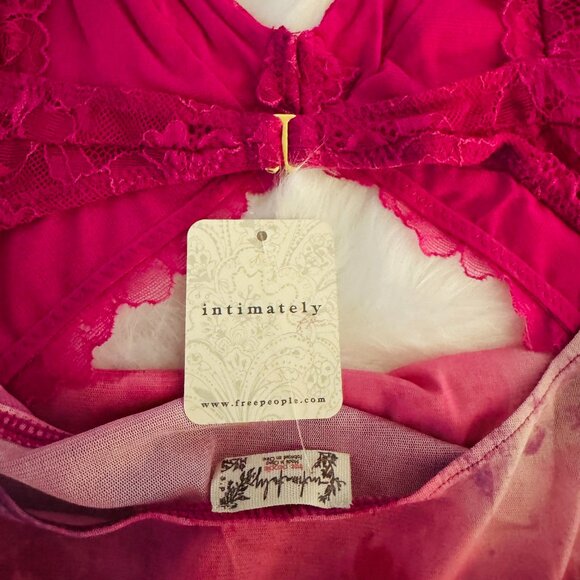 Free People Suddenly Fine Maxi Slip in Rosey Pink Combo Small NWT - Picture 8 of 10